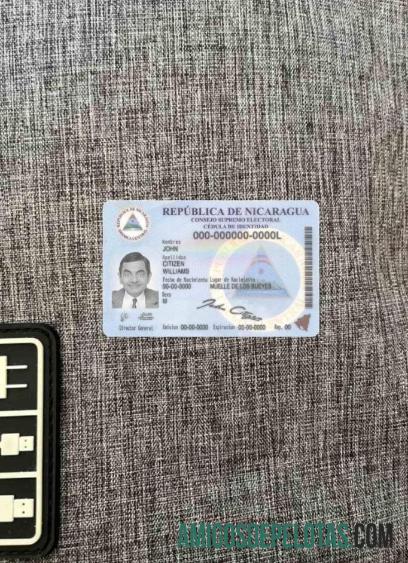 Nicaragua ID olhar de foto frente exemplo